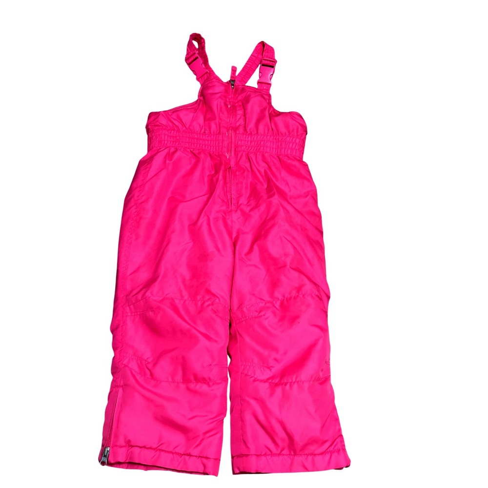 Faded Glory Kids Hot Pink Insulated Snow Bib Overalls Ski Pants Size 4T